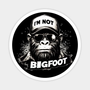 Bigfoot In Disguise Sunglasses Trucker Hat Magnet